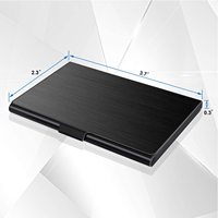 Dompet tempat Kartu Bisnis Pria & Wanita, Dompet pelindung kartu bisnis logam ramping pola kosong