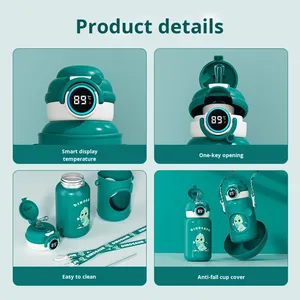 <span class=keywords><strong>Borraccia</strong></span> Termica Intelligente per <span class=keywords><strong>Bambini</strong></span>, Grande 500ml, in Acciaio Inossidabile, <span class=keywords><strong>con</strong></span> <span class=keywords><strong>Cannuccia</strong></span>, Design a Cartone Animato, Portatile, Mantiene la Temperatura per 6-12 Ore - Product Image 4