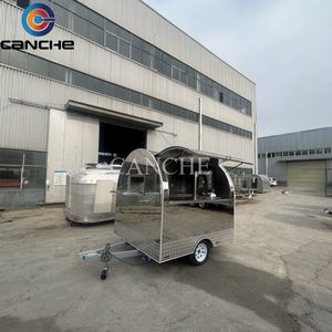 Carrito de Venta de Hot Dogs y Hamburguesas con Ruedas de 2.2 Metros, Remolque de Comida de Acero Inoxidable, Camiones de Comida Móviles Estándar Estadounidenses para la Venta de Aperitivos - Product Image 2