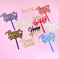 Neuester Leichter Acryl Tortenaufleger „Happy Birthday“ Buchstaben-Deko für Weihnachts- und Valentinstagspartys