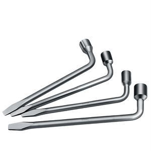 Clé à molette en L pour roue, levier de pneu à tête plate, outil de démontage de pneu en acier au carbone 17/19/21/22/24 mm - Product Image 2