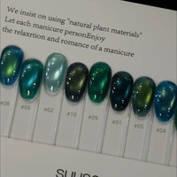 Suuseegel – Kit de vernis gel magnétique œil de chat turquoise 10 couleurs, vert et bleu, pour manucure en salon