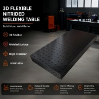 Table de soudage 3D robuste pour fabrication, grille à trous de 28 mm, système de fixation modulaire nitruré, fonte, capacité 5 tonnes