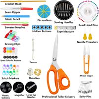 Kit de couture pour débutants adultes Maxfanay - Ciseaux de tailleur portables robustes, coupe-fils/laines en polyester |