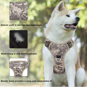 FishPrincess通気性ファッション犬用ハーネスリースセットヘビーデューティ戦術ペットベスト反射パッドアクティブ犬用 - Product Image 2