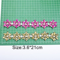 Appliques en strass à coudre, garniture diamantée, paillettes, dos plat, chaîne de fleurs en cristal pour robe, ceinture, patch, accessoires de vêtements DIY