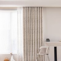 Cortinas Transparentes con Textura Impresa de Fábrica en Oferta, Tela para Ventanas que Protege de la Luz Solar para Cuartos Solados