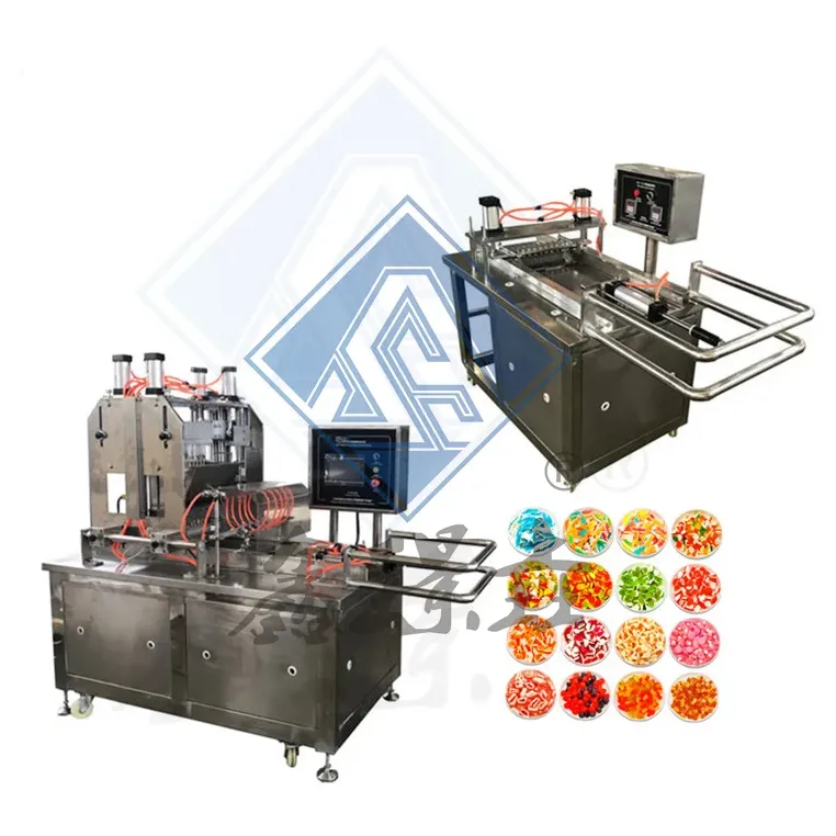 Línea de producción de alta calidad de fábrica Lollipop Jelly Candy Make Bear Gummy Máquina automática para hacer dulces