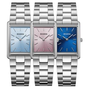 Montre pour femme en acier inoxydable personnalisée OEM, montre carrée pour femmes avec mouvement à quartz japonais, pour le travail et le sport - Product Image 1