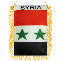 Nouveau Drapeau Miniature de Syrie à Suspendre pour Voiture, Décoration de Rétroviseur, Vente en Gros