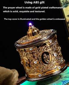 Rueda Maglev budista tibetana rueda de oración de verdad de seis caracteres, rueda de oración budista tibetana de mesa Maglev, para rezar - Product Image 5