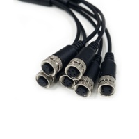 Câble répartiteur en Y pour connecteur aéronautique M12 personnalisé, faisceau de câbles industriels étanche à 6 broches pour l'automatisation