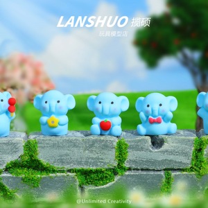Lanshuo Resin Cartoon <b>Elephant</b> Miniature 3D <b>Decor</b> Home Decoration Craft Model Toy - Product Image 3