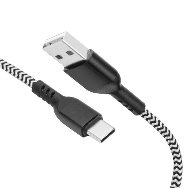 USB A To USB C Braided Cable Fast Charging 3A Data Transfer Type-C Cable For Mobile Phone