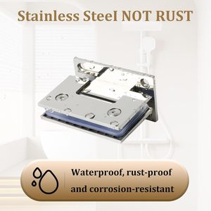 Bisagras Plegables de Acero Inoxidable para Puerta de Ducha de Vidrio, Tornillos Ocultos con Cubierta, Herrajes para <span class=keywords><strong>Mampara</strong></span> de Ducha y <span class=keywords><strong>Bañera</strong></span> - Product Image 4