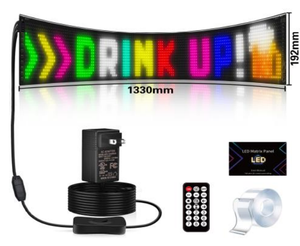 Panneau LED programmable 1330 x 192 mm, 16*144 pixels, pour entreprise, panneau numérique flexible, panneau LED défilant, conception DIY via application - Product Image 1