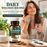 Complément Alimentaire Complexe de Champignons en Capsules, 60 Unités, Mélange 12-en-1, Étiquette Personnalisée, OEM ODM, Fournisseur d'Usine pour Marque Privée