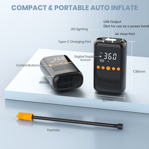 Kompresor Udara <span class=keywords><strong>Mini</strong></span> Portabel Tanpa Kabel, Pengisi Ban Cepat 12V/DC dengan Layar Digital untuk Mobil Sepeda Motor Distributor - Product Image 3