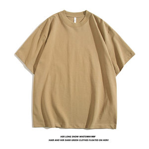 เสื้อยืดคอกลมผ้าฝ้าย 320 กรัม สีพื้น แขนสั้น สีชมพู สำหรับใส่พักผ่อนช่วงฤดูร้อน - Product Image 3