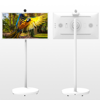 Televisor Inteligente Portátil de 32 Pulgadas, Android 15.0, 8+128 GB, Pantalla Táctil LED 1080p, Base Giratoria Blanca, USB-C, CPU Hexa-Core de Doble Núcleo, Hi-Fi