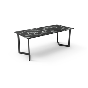Table rectangulaire avec cadre en acier thermolaqué, OEM/ODM, table moderne de haute qualité avec plateau en MDF et pieds en U, table rectangulaire à pieds en U - Product Image 1
