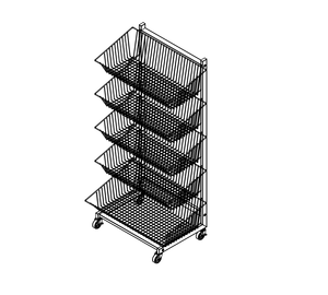 Estantería de Góndola de Una Cara de Carga Ligera, Estante de Alambre Ecológico para Exhibición en Supermercados - Product Image 4