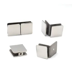 304 Stainless Steel D shape Square Wall Mounted Glass Clamp Clip Bracket Holder on tempered or laminated glass