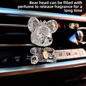 Diffuseur d'aromathérapie pour <span class=keywords><strong>voiture</strong></span> Mi Landa, flacon vide, design ours, clip de ventilation, parfum floral, purification par ions négatifs - Product Image 4