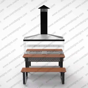 User Friendly Design Combined Type Infrared Gas Oven Social Grilling <b>Table</b> and Chair <b>BBQ</b> Grilling <b>Table</b> With Anti-scalding Mesh - Product Image 4