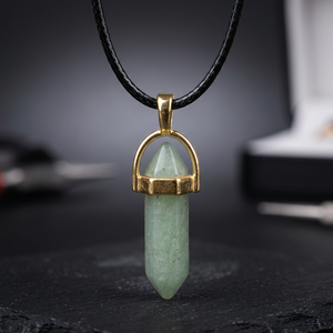 Pendentif en forme de crayon en cristal d'aventurine verte naturelle en gros, pierre précieuse, décoration d'intérieur, cadeau artisanal - Product Image 2