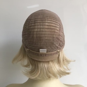 Peluca de Cabello Humano Virgen <span class=keywords><strong>Rubio</strong></span> Suave Europeo de 6 Pulgadas de Largo, con Flequillo, Base de Seda Transparente, 120% de Densidad - Product Image 5