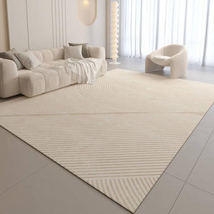 Alfombra Rectangular Moderna <span class=keywords><strong>Misia</strong></span> Nile, Alfombra de Terciopelo Cristalizado con Rayas, Decoración para Sala de Estar, Color Madera de Arce Cálido - Product Image 1