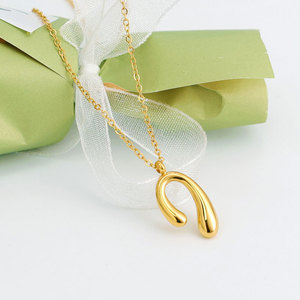 Ensemble de bijoux tendance pour femmes, collier et boucles d'oreilles en acier inoxydable 316l imperméable, plaqué or 18 carats, chaîne à la mode - Product Image 5