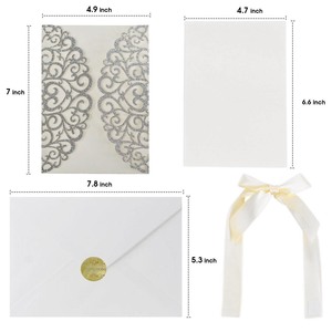 Nicro Tinh Tế Sang Trọng Phong Cách Laser Hollow Thiết Kế Engagement Lời Mời Vàng Hành Tây Bột Giấy Thiệp Mời Đám Cưới Thẻ Bìa - Product Image 5