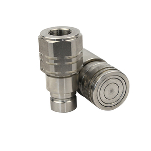 Nouvelle raccord rapide hydraulique en acier inoxydable, raccord de tuyau à déconnexion rapide à 2 voies - Product Image 1