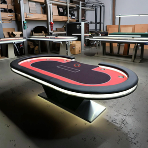 Mesa de Póker Texas de Madera Plegable de Lujo Personalizada QINLONG con Luz LED para Póker, Baccarat y También para Juegos de Mahjong - Product Image 2
