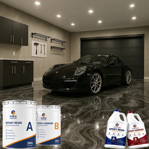 Système de résine époxy métallique de qualité professionnelle, revêtement auto-nivelant haute performance pour peinture de sol en béton de garage - Product Image 1
