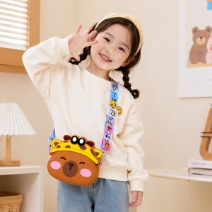 Capybara Silicone Zipper Crossbody Bag <b>Cute</b> Cartoon 3D Mini Soft Handmade Shoulder <b>Purse</b> Kids Waterproof Toddler Coin Pouch - Product Image 3