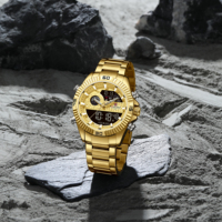 Jam Tangan Pria NAVIFORCE 9262S Elektronik Quartz dengan Layar LED Bercahaya, Sporty, Fashion, Dual-Display Digital untuk Pria