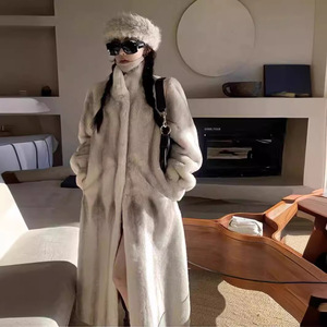 Prezzo di Fabbrica <span class=keywords><strong>Cappotto</strong></span> Caldo Invernale in <span class=keywords><strong>Visone</strong></span> Cross Pelliccia di Martora da <span class=keywords><strong>Donna</strong></span> Stile Lussuoso Fino ai Piedi Pelliccia Sintetica di <span class=keywords><strong>Visone</strong></span> Lunga - Product Image 1