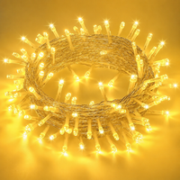 Guirnalda de Luces LED Decorativas para Exteriores, Funciona con 3 Pilas AA, 10 Metros, 100 LED, con Modos de Parpadeo y Destello, para Navidad, Festivales y Días Festivos
