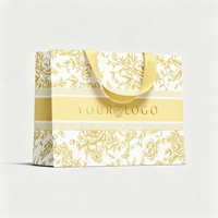 Sac en papier personnalisé recyclable avec poignées en ruban et carton ivoire (190-230 g/m²) imprimé à l'écran avec marque personnalisée pour vêtements