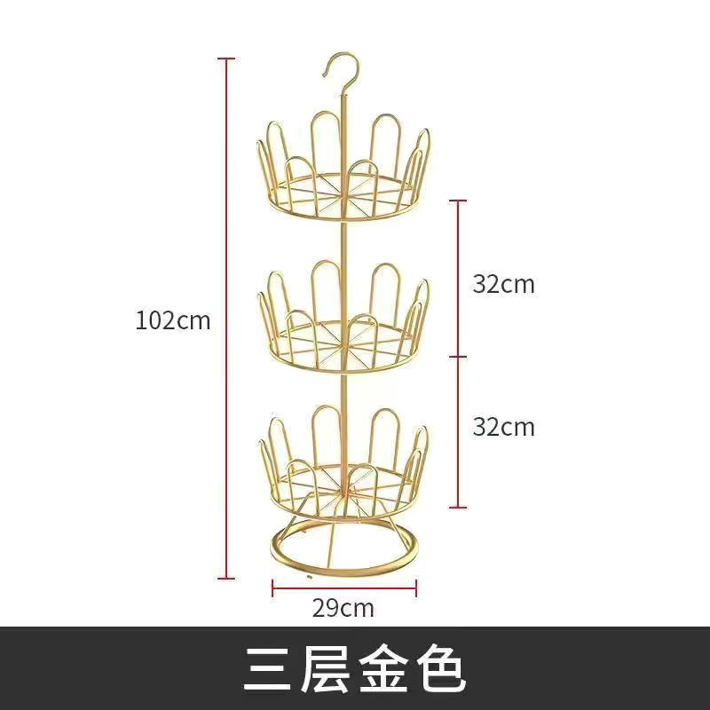 Three-tiered flagship gold design (holds 24 shoes)