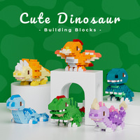 9903-9908 Pterosaurio, Espinosaurio, Tiranosaurio, Plesiosaurio, Estegosaurio, Triceratops, Bloques de Construcción de Micropartículas de Dibujos Animados, Juguetes para Niños