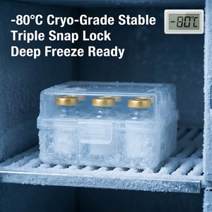 Contenedor de Investigación Compacto Profesional para 2 Viales - Caja de Almacenamiento de Doble Ranura de Alta Claridad para Muestras de Péptidos y Exosomas - Product Image 6