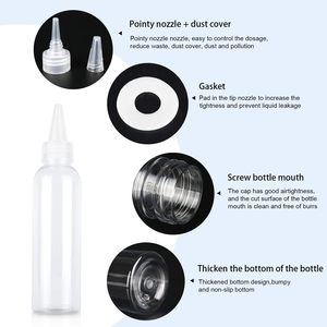 100ml Square Shape PET Twist Top Cap Applicator Mini Squeeze <b>Bottle</b> Screen Printing for Hair Oil Non-toxic Tasteless OEM/ODM - Product Image 4