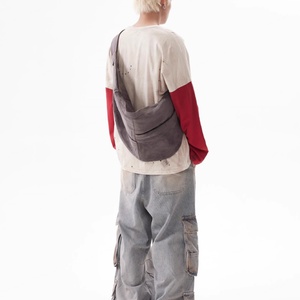 T-shirt Homme Manches Longues Style Urbain Effet Vieilli Patchwork Coton Haute Qualité Service OEM Logo Personnalisé Vente en Gros - Product Image 4