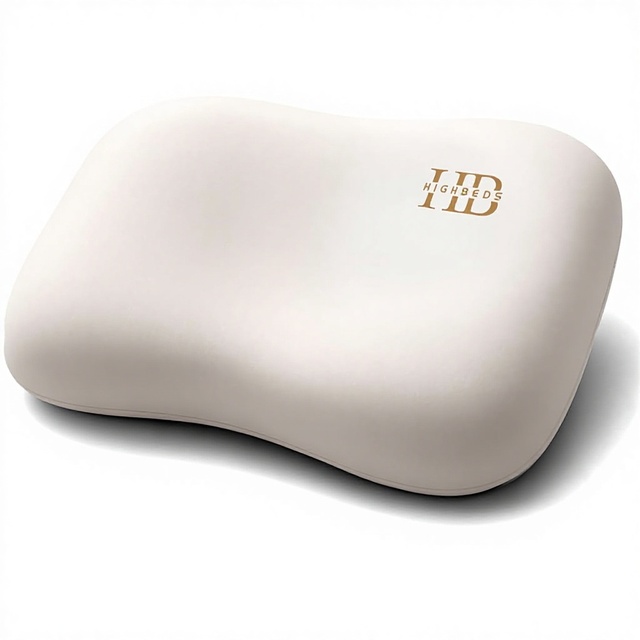 HighBeds Cervical Neck Pillow Wedge Shape Side Sleeper Neck Pain Relief Soft Ergonomic Memory Foam Ice Silk Zipperless