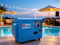 Groupe électrogène diesel silencieux Yuchai 7 kW YC7GFS-3, portable et insonorisé, pour l'alimentation de secours domestique et industrielle