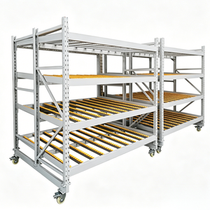 Étagères d'étagères personnalisées Fluent Rack d'entrepôt à glissière roulante avec rail d'écoulement à rouleaux - Product Image 1